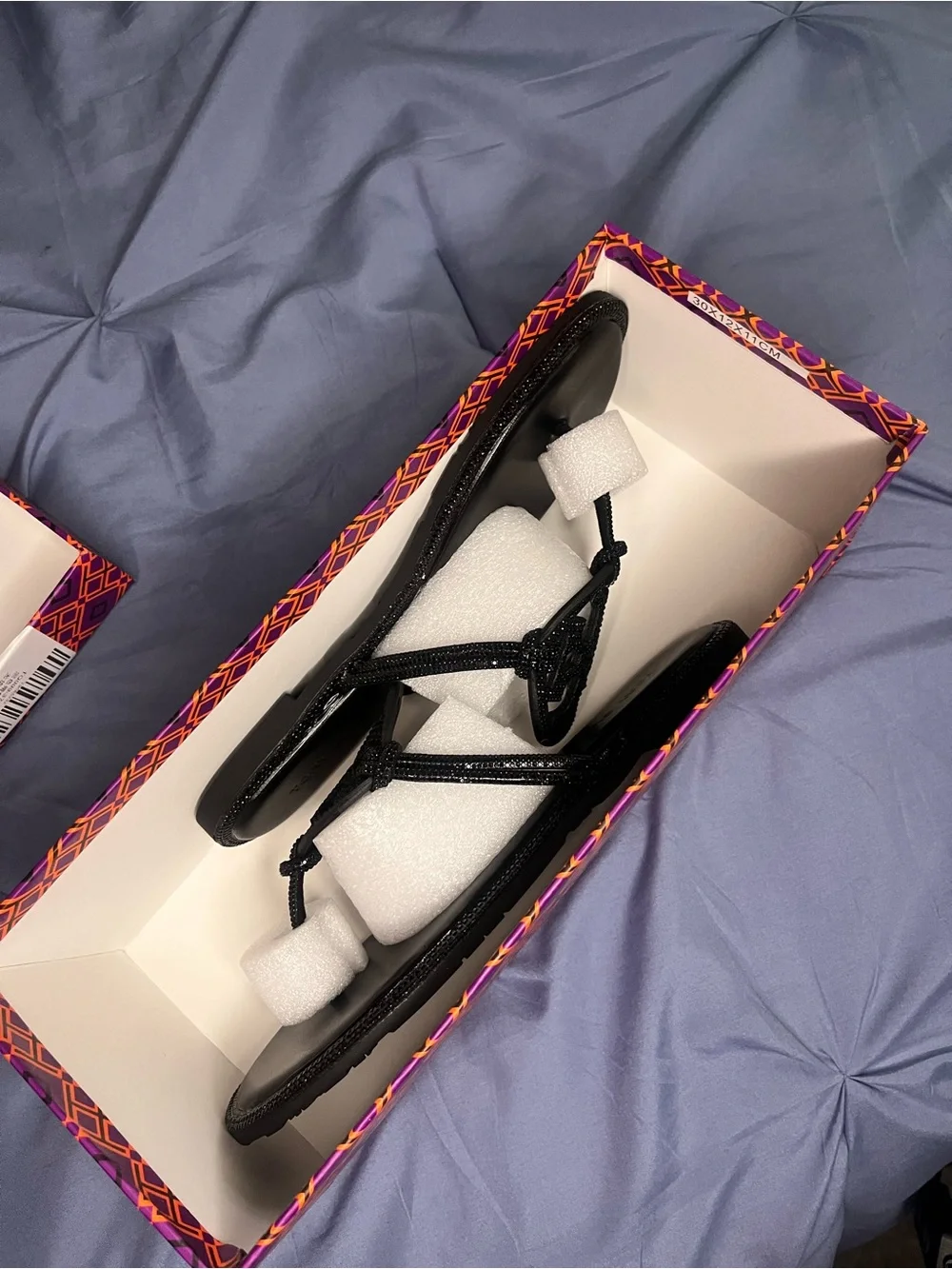 Tory Burch Black Miller Logo Beaded Sandals